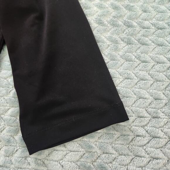 Susan Graver black 3/4 sleeve Liquid Knit Top size medium Ruffle Front - Picture 8 of 10